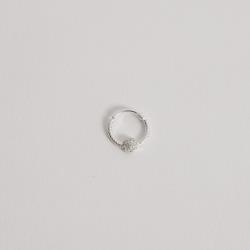 Piercing argola torcida trava com bola cravejada 13mm orelha esquerda