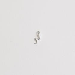 Piercing haste cobra desenhada com zircônia verde 12mm orelha direita
