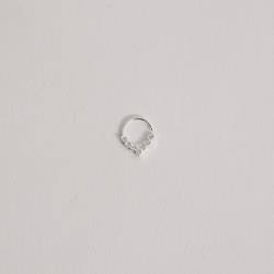 Piercing argola 10mm 7 zircônias orelha esquerda