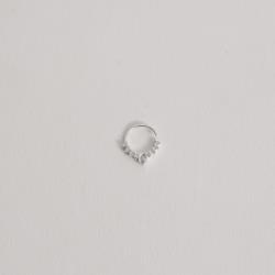 Piercing argola cravejada zircônia navete 9mm