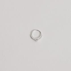 Piercing rendado 1 zircônia 9mm orelha esquerda