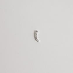 Piercing haste vírgula cravejada 14mm orelha direita