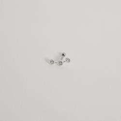 Piercing haste 3 zircônias embutidas 16mm