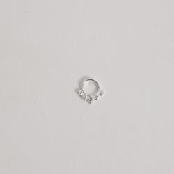 Piercing argola rendada zircônias 7mm trava orelha esquerda