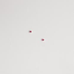 Brinco infantil zircônia 3mm rosa tarraxa baby - CI