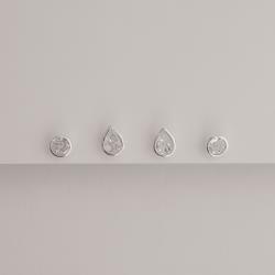 Dupla zircônias embutidas redonda 6mm e gota 8mm