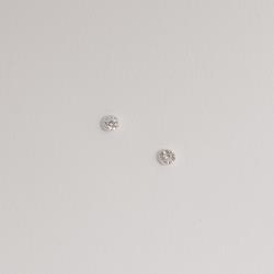 Brinco zircônia redonda cristal embutida 3mm