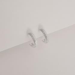 Argola oval triplo cravejado 16mm tarraxa