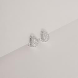 Argola click gota cravejada 14mm detalhe flor vazada