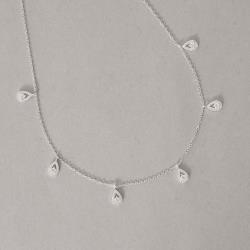 Colar pingentes gotas cravejadas 7mm 40+5cm