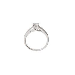 Anel meia aliança e solitário 5mm