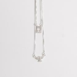 Escapulário placa cruz e Espírito Santo cravejado v12 60cm