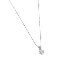 Colar pingente zircônia com elo cravejado 11mm 45cm