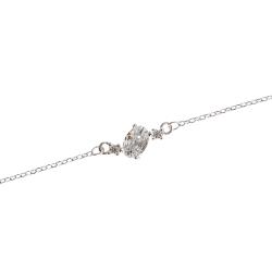 Pulseira entremeio zircônias redonda e oval 11mm 16+4cm
