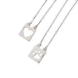 Escapulário placas pata e coração vazado v15 60cm