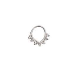 Piercing argola gota rendada com zircônias 9mm