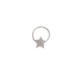 Piercing argola com estrela cravejada 11mm