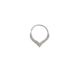 Piercing argola V cravejado 10mm