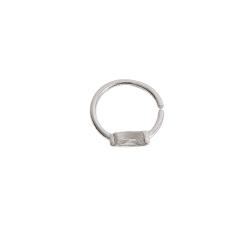 Piercing argola 9mm zircônia retangular