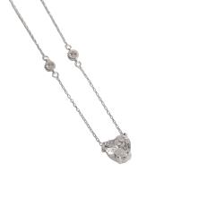 Colar entremeios zircônias redonda e coração 8mm 40+5cm