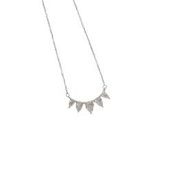 Colar entremeio zircônias gota cristal 24mm 40+5cm