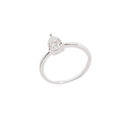 Anel solitário moissanite gota 5x7mm
