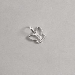 Pingente borboleta com zircônia 11mm