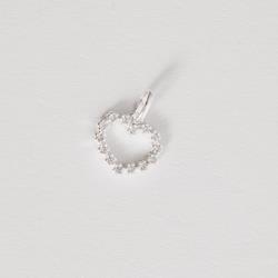 Pingente coração vazado cravejado 12mm