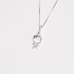 Colar pingente menino detalhe zircônias 11mm 45cm