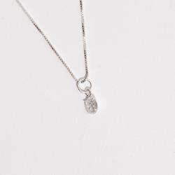 Colar pingente zircônia redonda cristal 5mm 40cm