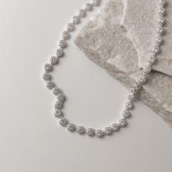 Colar entremeios zircônias redonda com cravejado 5.9 40+5cm