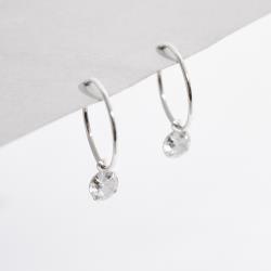 Argola 18mm pingente zircônia cristal