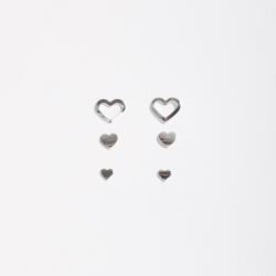 Trio corações cheios e vazado