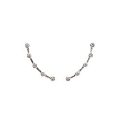 Brinco ear cuff 5 zircônias embutidas tarraxa