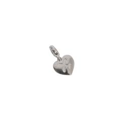 Berloque pingente coração com avião 10mm