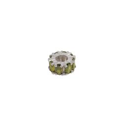 Berloque separador zircônias ovais verde 11mm