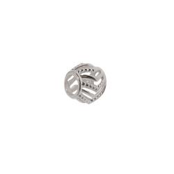 Berloque separador fio v liso e bolinhas 11mm
