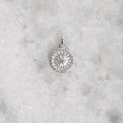 Pingente medalha vazada cravejada 11mm