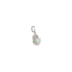 Berloque pingente sapatinho 3D 13mm resina verde