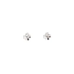 Brinco trevo detalhe cravejado 10mm