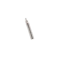 Pingente placa cravejada zircônias cristal e preto 21mm