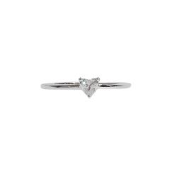 Anel solitário moissanite coração 4x4mm