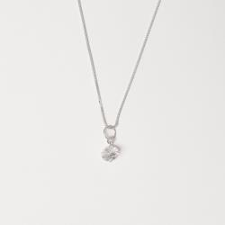 Colar pingente zircônia redonda cristal 6mm 40cm