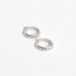 Argola click com zircônias frente e verso 14mm