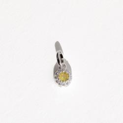 Pingente zircônia amarela com cravejado 6mm caixa alta 