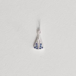 Pingente Nsa. Sra. Aparecida cravejada azul 8mm