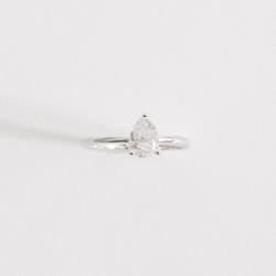 Anel solitário moissanite gota 5x7mm