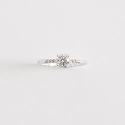 Anel solitário moissanite 5mm com cravejado embutido