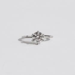 Anel solitário moissanite cristal 7mm ródio