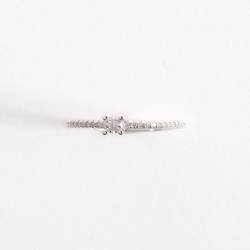 Anel meia aliança com solitário moissanite 3mm 